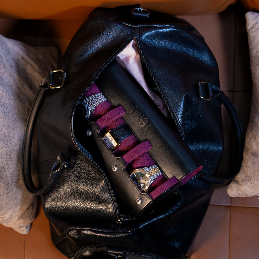 3 Slot Raven Black x Purple LWR Case - luxurywatchroll