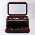 Duke Watch Box With Drawer - Pecan Brown X Brown