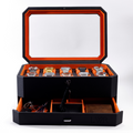 Duke Watch Box With Drawer - Black X Orange