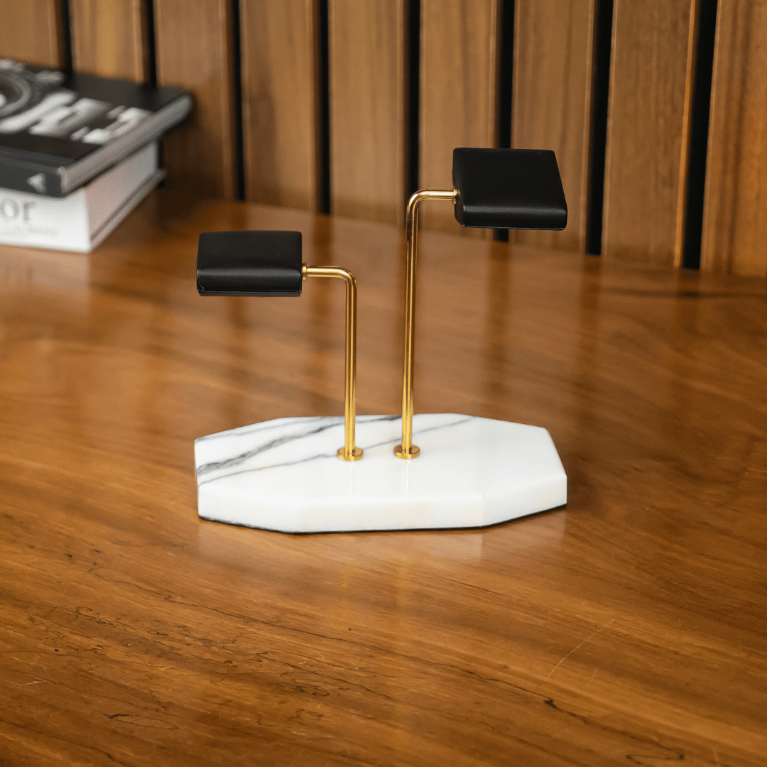 Watch Stand Duo - White Marble