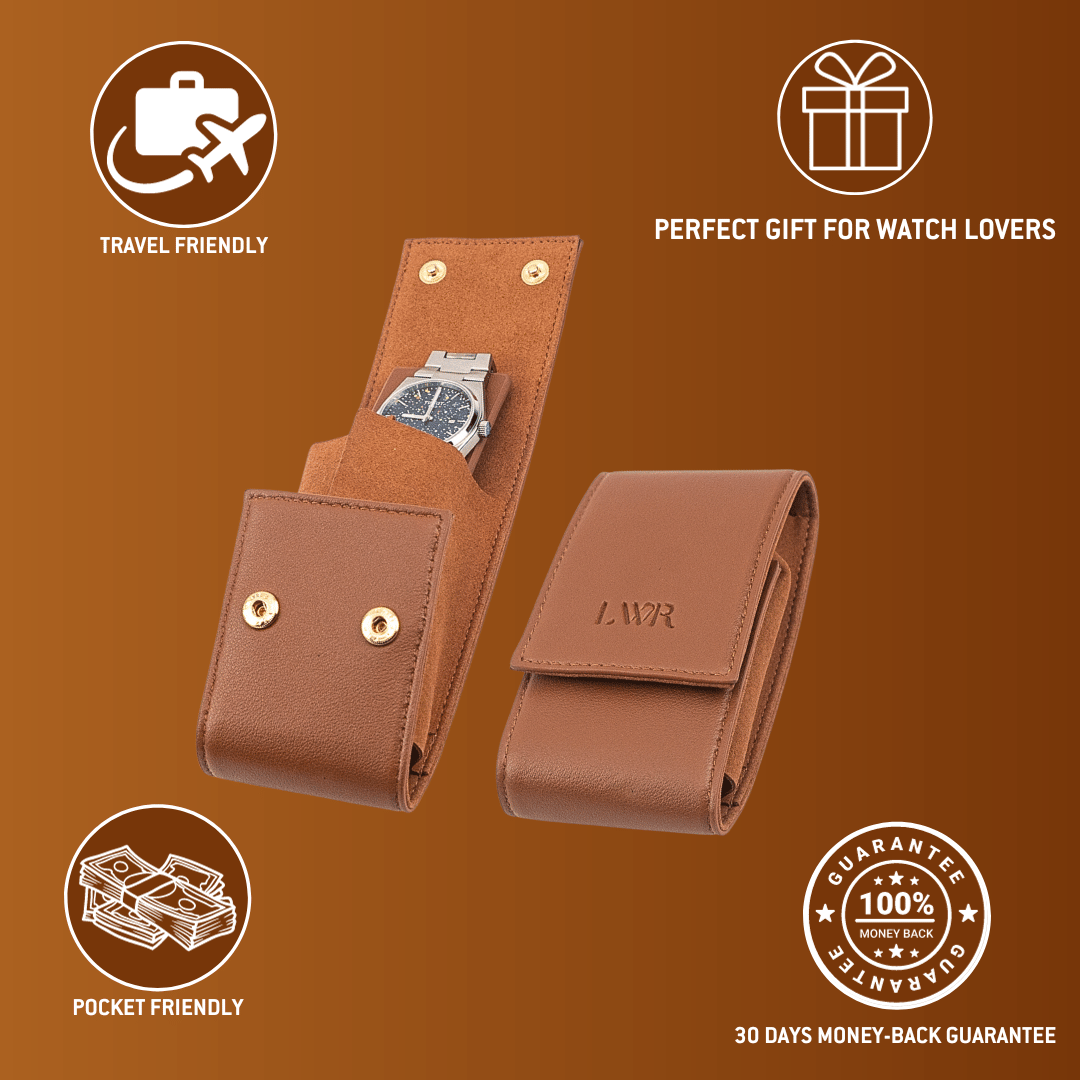 Brown LWR Watch Pouch - luxurywatchroll