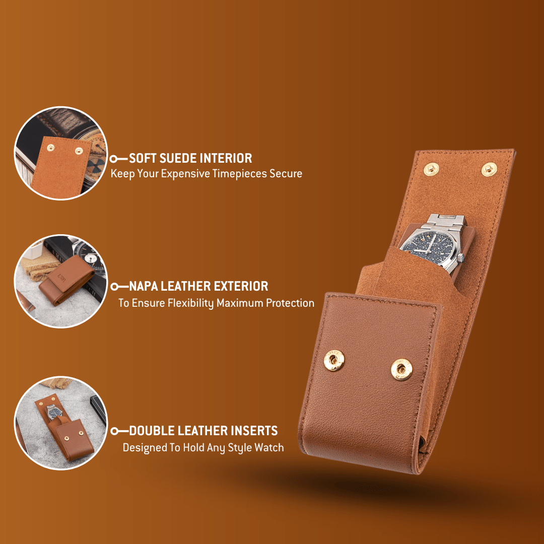 Brown LWR Watch Pouch - luxurywatchroll