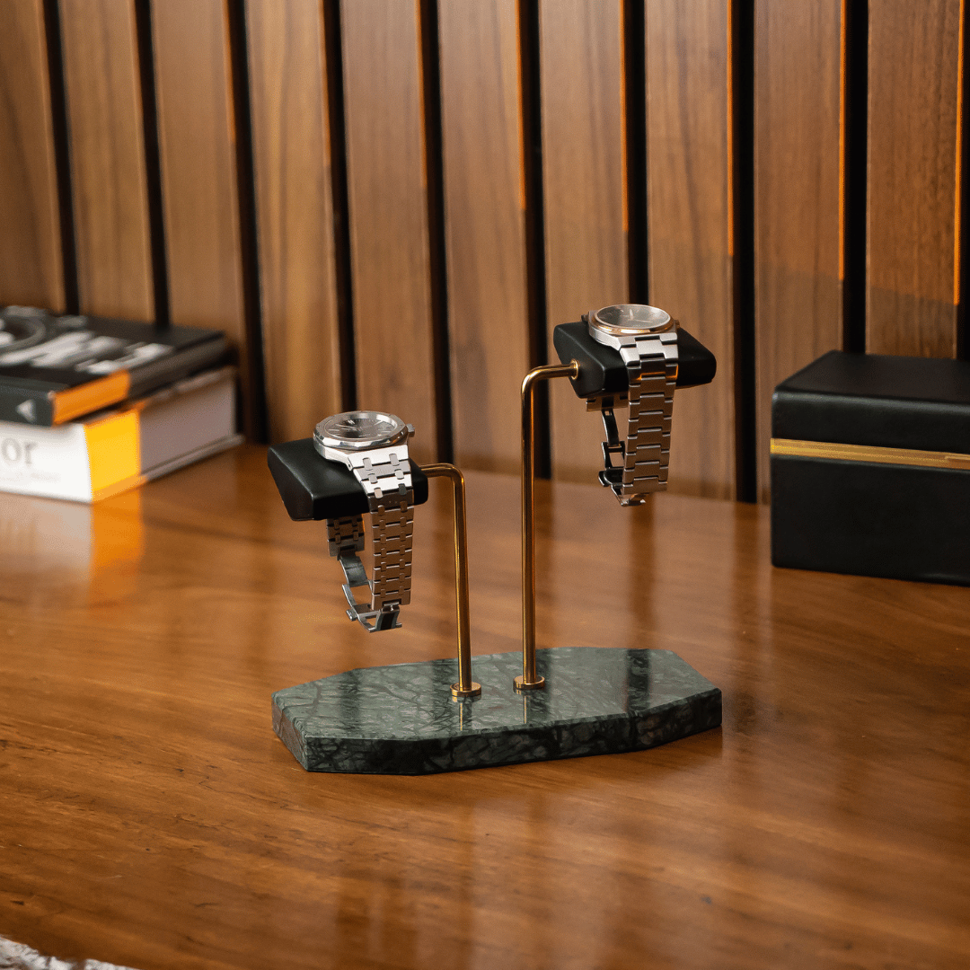 Watch Stand Duo - Green Marble