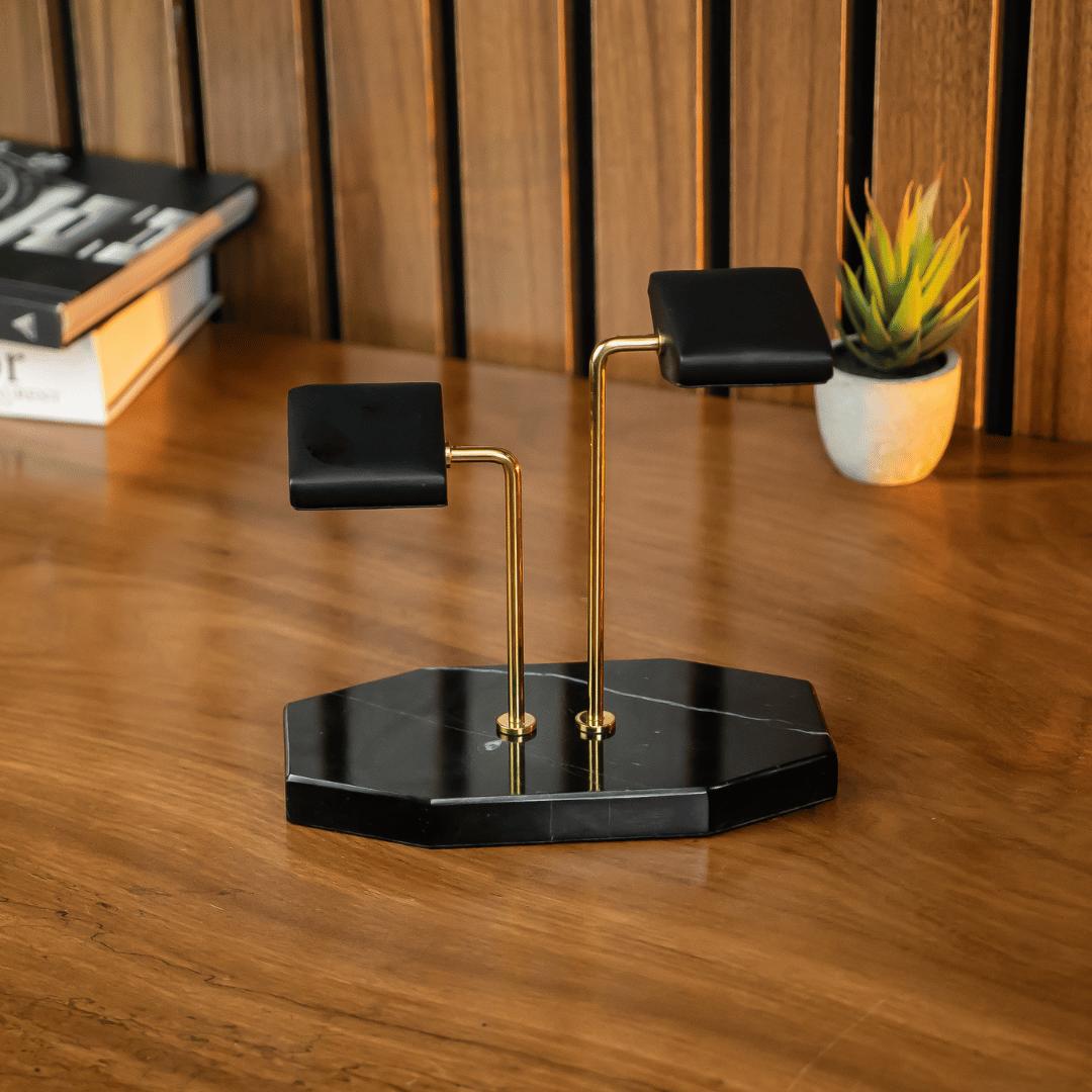 Watch Stand Duo - Black Marble