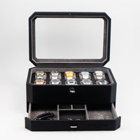 Duke Watch Box With Drawer - Black X Gray