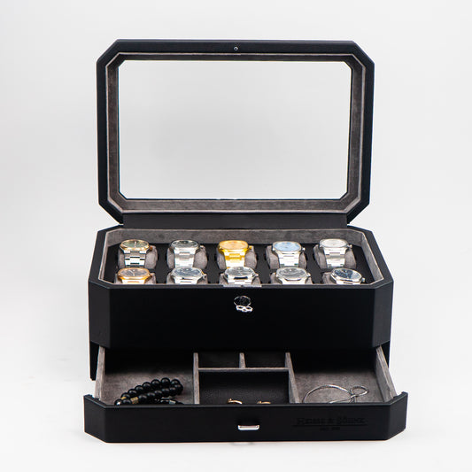 Duke Watch Box With Drawer - 10 Slot